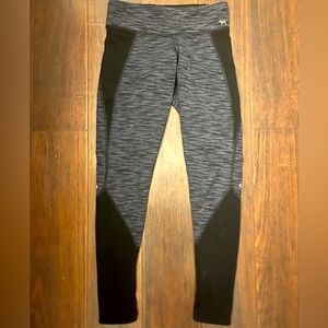 PINK Yoga leggings, with fold over top